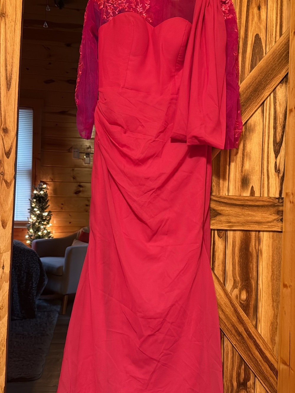 Strapless Fitted Prom Dress in Vibrant Red